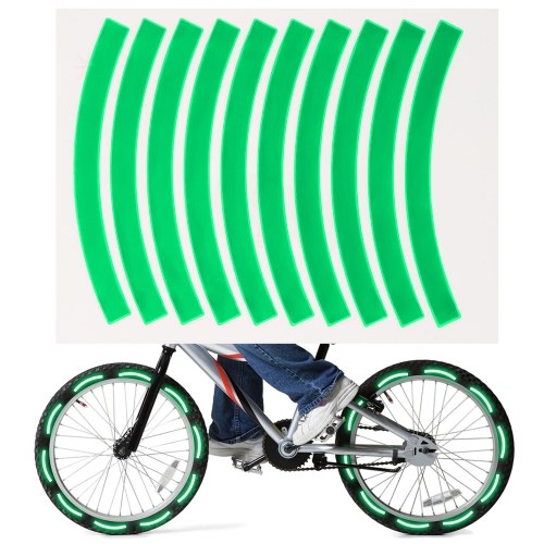 10 Stück Klebeband Reflective Tape Radfahren Sicherheit Warnung Aufkleber Fahrrad Reflektor Klebeband Streifen für Auto Fahrrad Motorrad Roller Rad Felge Dekoration