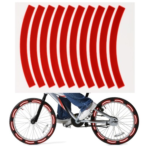10 Stück Klebeband Reflective Tape Radfahren Sicherheit Warnung Aufkleber Fahrrad Reflektor Klebeband Streifen für Auto Fahrrad Motorrad Roller Rad Felge Dekoration
