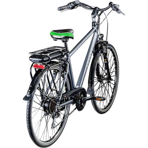 Zündapp Z802 E Bike 28 Zoll Elektro Bike Trekkingrad Herren E Fahrrad 700c Elektrorad E Trekkingrad 21 Gänge Das Zündapp Z802 ist ein preisgünstiges E-Trekkingrad mit voller Ausstattung und zusätzlichem Kettenantrieb mit 21 Gängen. Dieses E-Bike eignet sich bestens für lange Touren sowie den Alltag und lässt dich niemals im Stich.  Das E-Bike hat als Grundgerüst einen leichten Diamantrahmen aus Aluminium