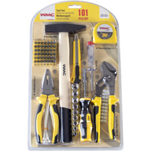 WMC Tools Werkzeugset 101-teilig Werkzeug Heimwerker Set Werkzeugsatz Bit Satz Das 101-teilige Werkzeugset von WMC Tools kann bei kleineren Arbeiten und Reparaturen im oder am Haus nützlich sein. Es ist ein sehr umfangreiches Set