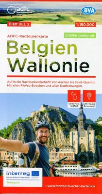ADFC-Radtourenkarte BEL 2 Belgien Wallonie,1:150.000, reiß- und wetterfest, GPS-Tracks Download - E-Bike geeignet