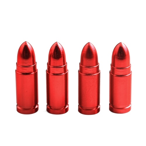 Bullet Type Aluminiumlegierung Ventilkappen US Standard Rot / SCHWARZ / BLAU / GOLD / LILA / ORANGE / Aprikosen Reifenventil Staubkappen für Auto, Motorrad, Fahrrad und Fahrrad, 4er Pack