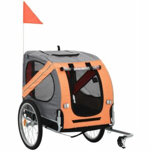 Hunde-Fahrradanhänger Orange und Grau