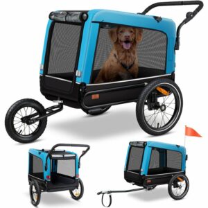 Kesser - ® Hundeanhänger Boxer 3-in-1 Hundebuggy & Jogger Fahrradanhänger groß ca. 240 Liter Volumen, gefedert, Material: 600D Oxford Canvas,