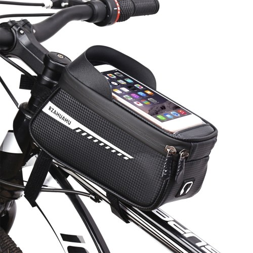 Wasserdichte Fahrrad-Telefonhalterungstaschen Vorderrahmen-Oberrohrtasche mit Touchscreen-Telefonhaltertasche Fahrradwerkzeug-Aufbewahrungstasche