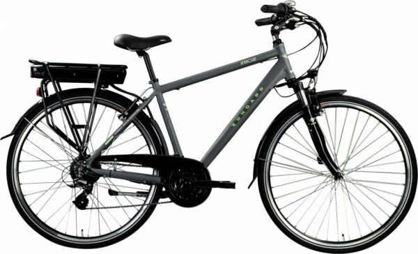 Zündapp E-Bike Trekking Z802 Herren 28 Zoll RH 48 cm 21-Gang 374 Wh grau grün