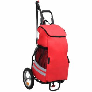 vidaXL Cargo-Fahrradanhänger mit Einkaufstasche Klappbar Rot Schwarz