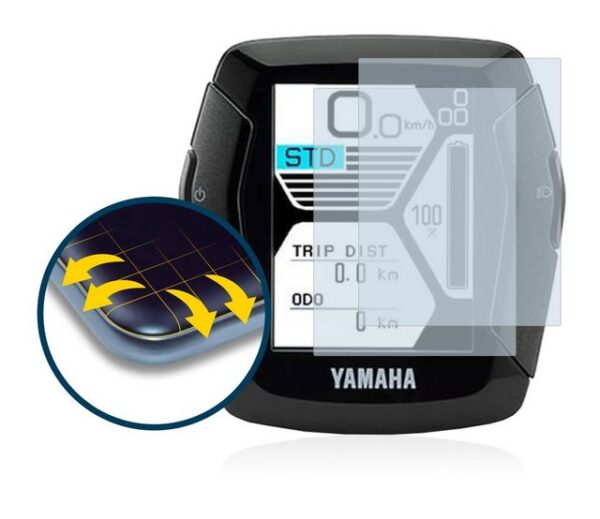 BROTECT "Full-Cover Schutzfolie" für Yamaha LCD-C Display 2019 (E-Bike Display), Displayschutzfolie, 2 Stück, 3D Curved matt entspiegelt Full-Screen Anti-Reflex