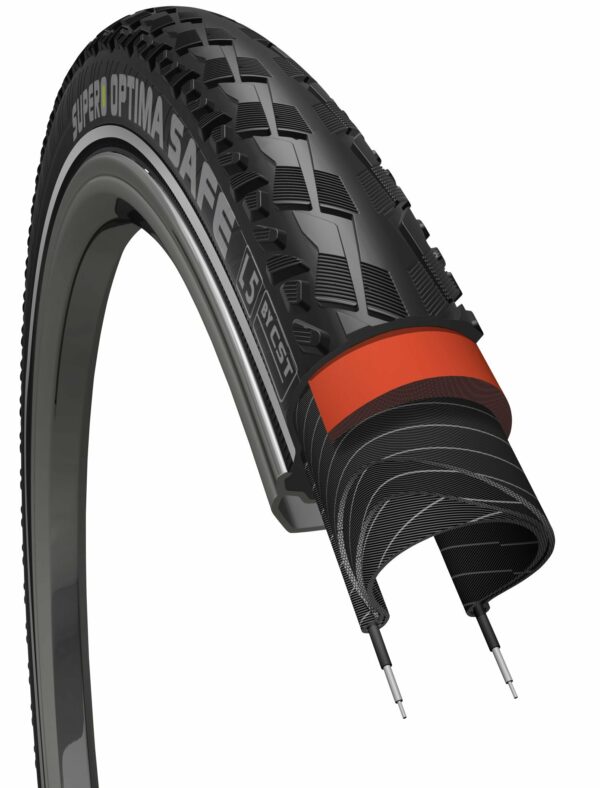 Supero E-Bike - Reifen - Drahtreifen - C 3031 - 28 Zoll OPTIMA SAFE (50-622) schwarz/schwarz