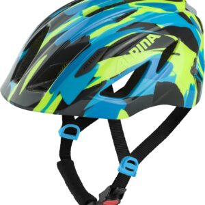 Alpina Pico Flash Kinder Fahrradhelm (50-55 cm, 42 neon blue/green gloss)