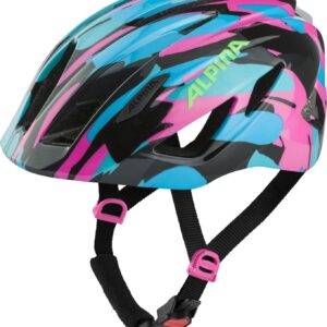 Alpina Pico Flash Kinder Fahrradhelm (50-55 cm, 43 neon/blue pink gloss)