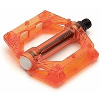 Bmx freestyle-pedal aus rotem polycarbonat – pin auf 9/16 bälle