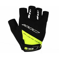 Bump-gel-handschuhe schwarz/limone kurze größe s